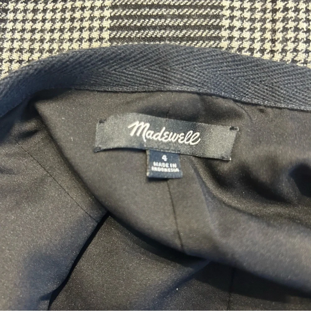 Madewell Women’s Wool Blend Black and White Plaid Wrap Mini Skirt, Size 4 - Picture 9 of 11